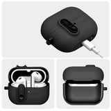 Samsung Galaxy Buds 3 / 3 Pro / 3 FE Tech-Protect Slim Hook Deksel m. Karabinkrok – Svart