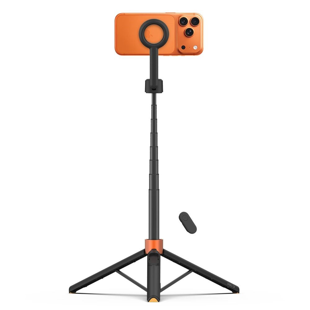 Tech-Protect L10S Bluetooth Tripod Selfie Stick – MagSafe Kompatibel – Svart / Oransje