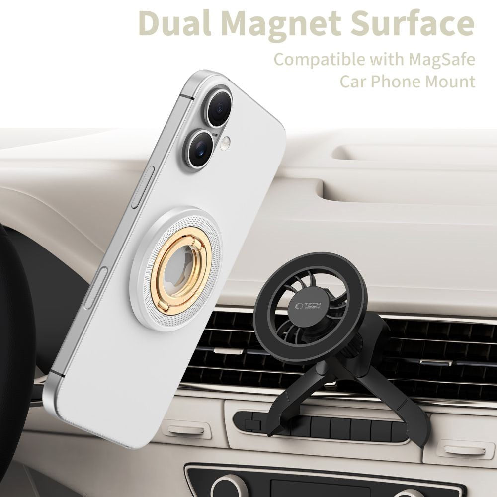 Tech-Protect Lamano Magnetisk Mobil Ring - MagSafe Kompatibel - Sølv / Gull