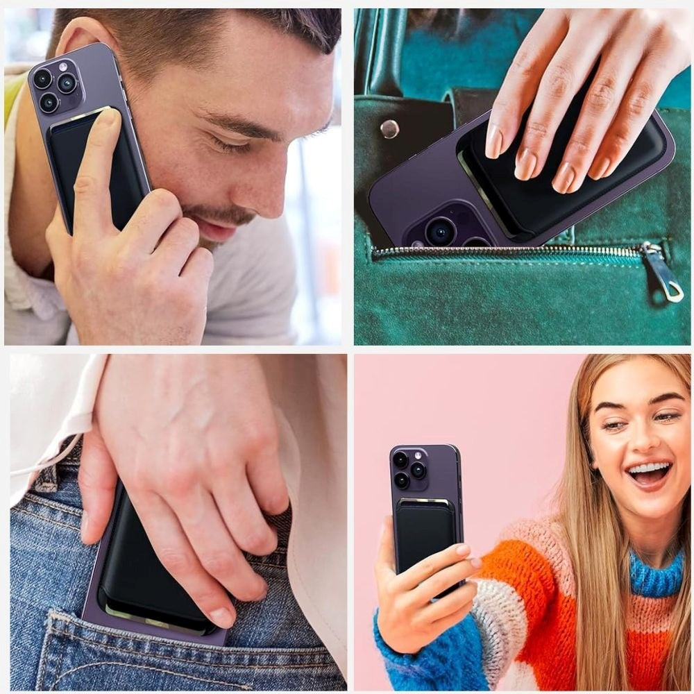 Tech-Protect MagWallet Kunstskinn Kortholder - MagSafe Kompatibel - Brun
