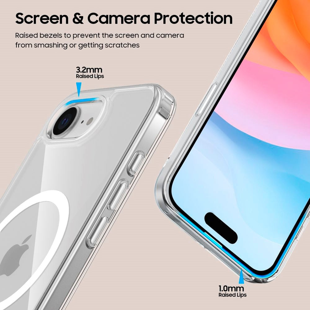 iPhone 17e / 16e Tech-Protect Flexair Hybrid Deksel - MagSafe Kompatibel - Gjennomsiktig