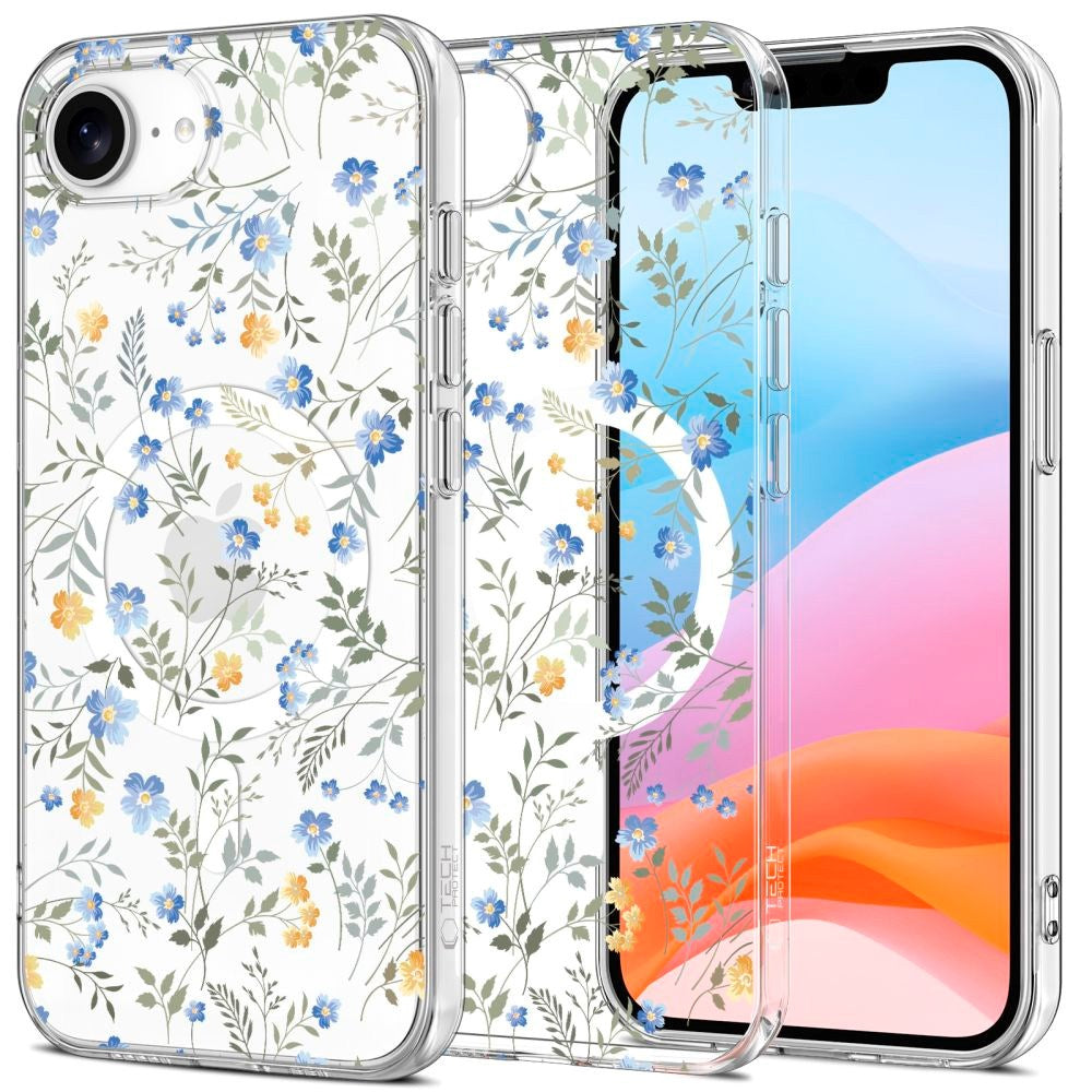 iPhone 17e / 16e Tech-Protect FlexAir Fleksibel Plast Deksel - MagSafe Kompatibel - Blomst