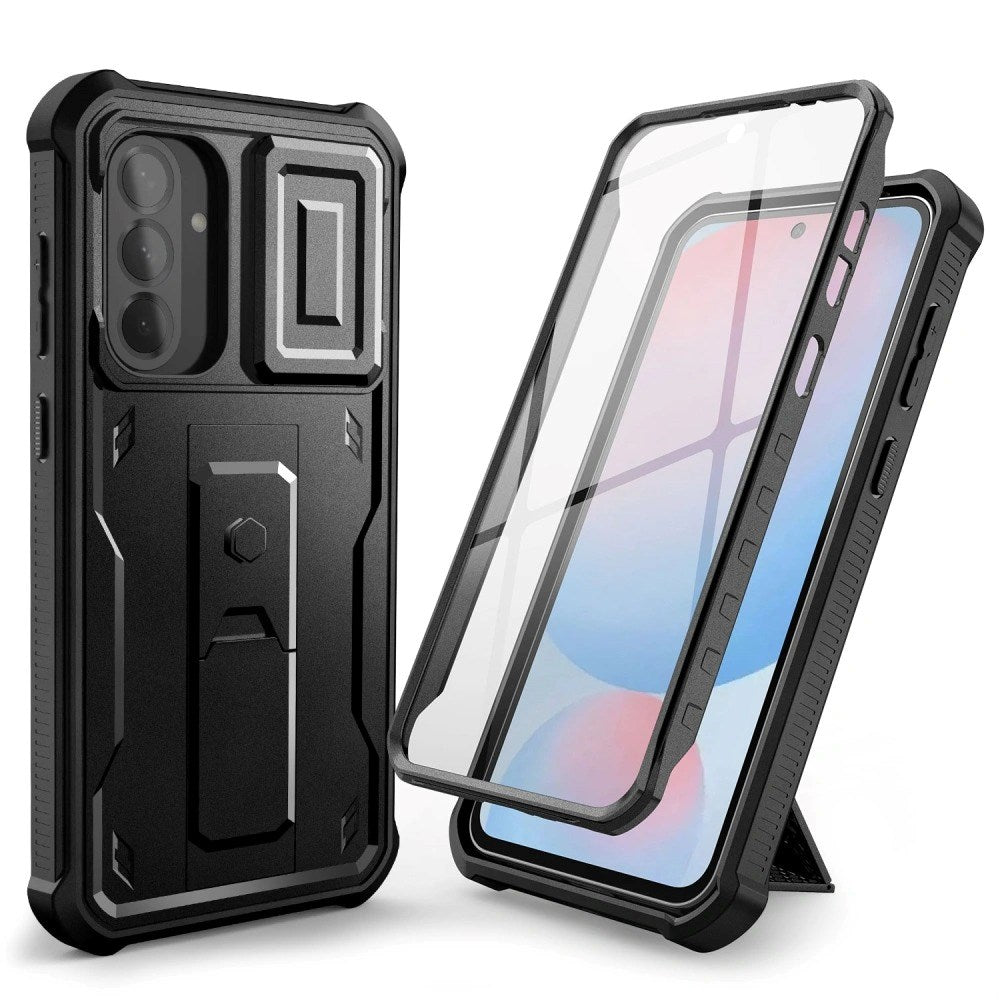 Samsung Galaxy A56 (5G) Tech-Protect Kevlar Pro Hardplast Deksel med Skjermbeskytter & Kickstand - Svart