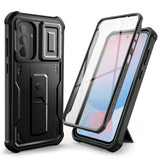 Samsung Galaxy A56 (5G) Tech-Protect Kevlar Pro Hardplast Deksel med Skjermbeskytter & Kickstand - Svart