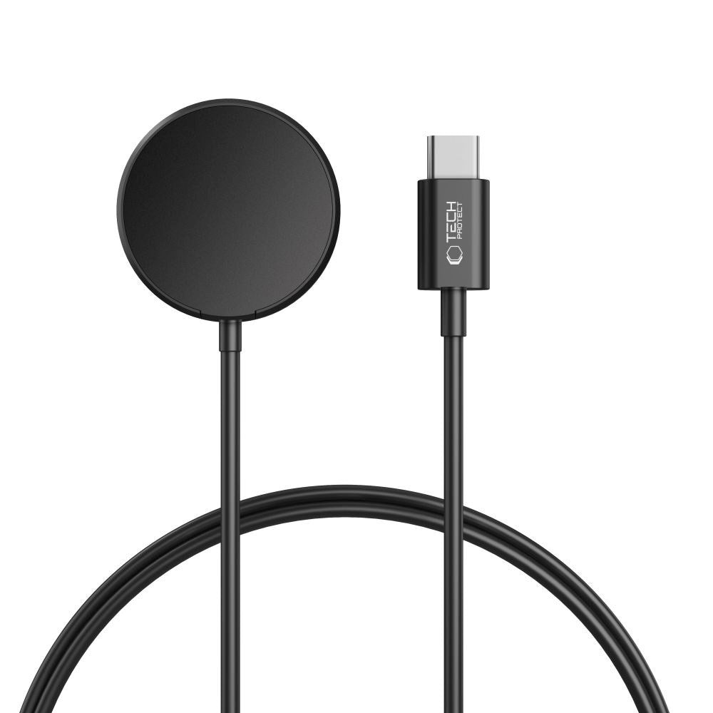 Tech-Protect MC03 Samsung Galaxy Watch USB-C Trådløs Lader 2.5W - 1m - Svart