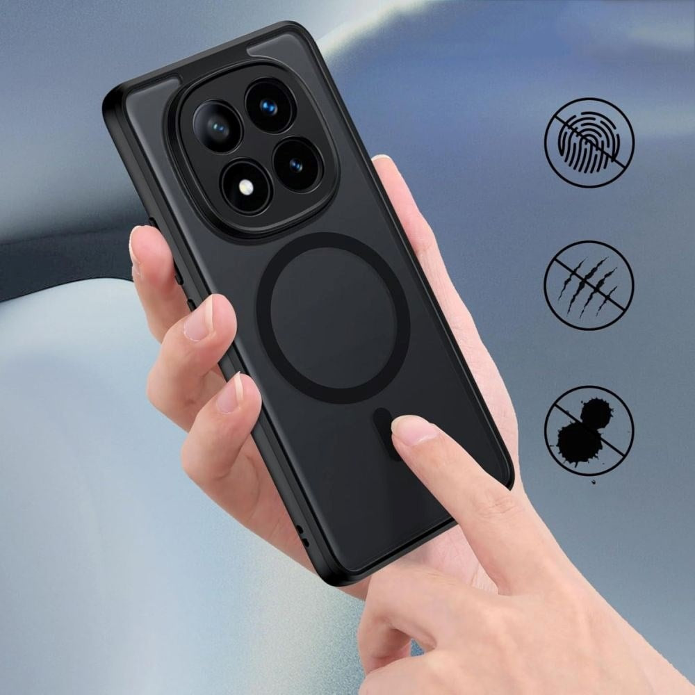 Xiaomi Redmi Note 14 Pro (5G) Tech-Protect MagMat Plast Deksel - MagSafe Kompatibel - Gjennomsiktig / Svart