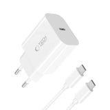 Tech-Protect 20W Vegglader m. 1 x USB-C Kabel – Hvit