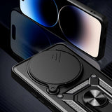 Xiaomi Redmi Note 14 Pro+ Tech-Protect Camshield Deksel med Magnetisk Ring og Stativfunksjon - Svart
