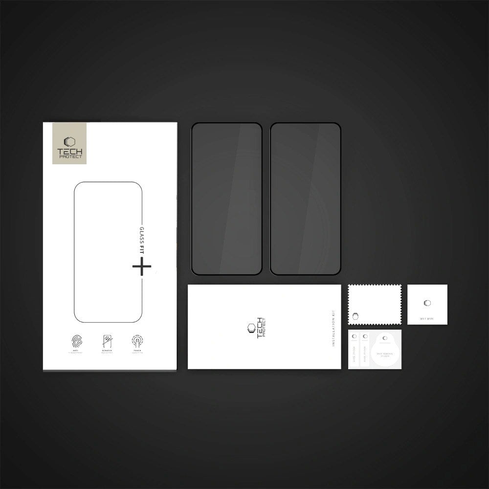 Samsung Galaxy A36 (5G) / A56 (5G) Tech-Protect Glass Fit+ Skjermbeskytter - 2 Stk. - Gjennomsiktig / Svart Kant