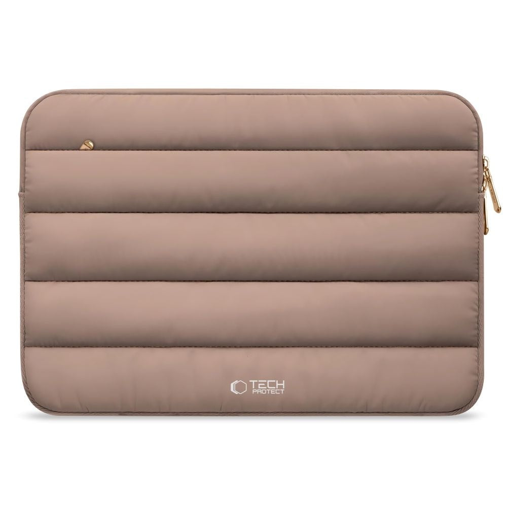 Tech-Protect Fluffy MacBook / Laptop 13-14" (25 x 35 cm) Sleeve med Ekstra Glidelåslomme - Beige