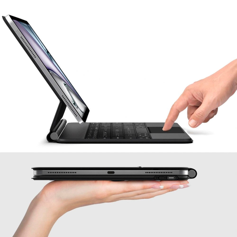 iPad Air 13" (2025/2024) / Pro 12,9" (2022/2021/2020) Tech-Protect Deksel med Engelsk Tastatur - Svart