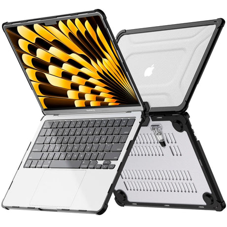 MacBook Air 13" M5/M4/M3/M2 (2026-2022) Tech-Protect SmartShell Pro Deksel - Svart / Gjennomsiktig