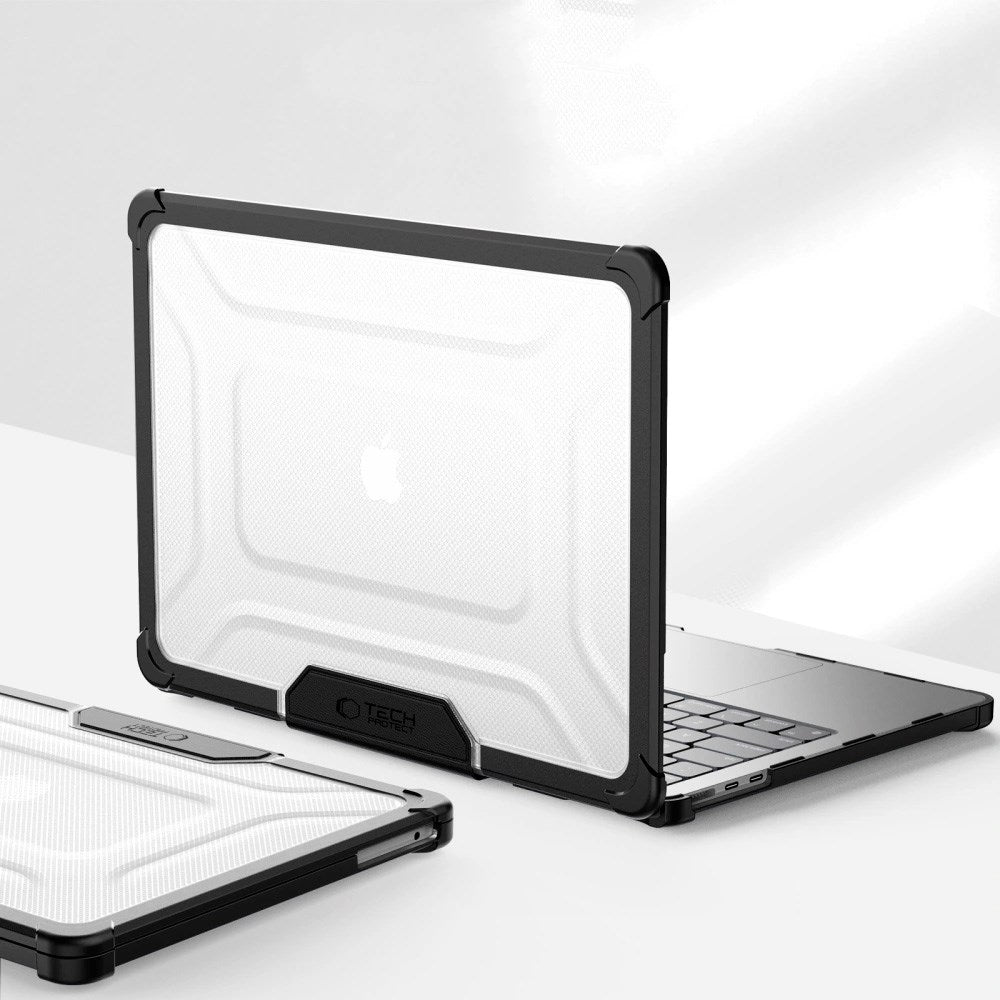 MacBook Air 13" M5/M4/M3/M2 (2026-2022) Tech-Protect SmartShell Pro Deksel - Svart / Gjennomsiktig