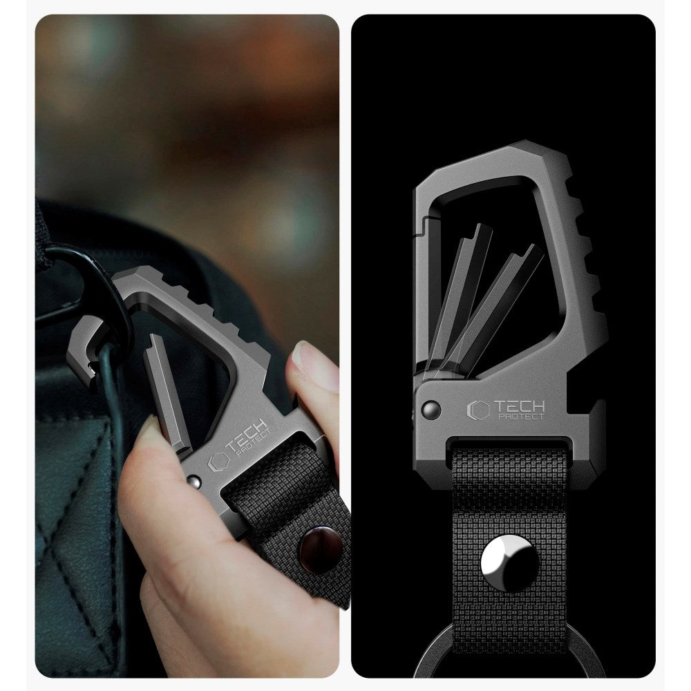 Tech-Protect SlideLock Karabinnøkkelring - Svart