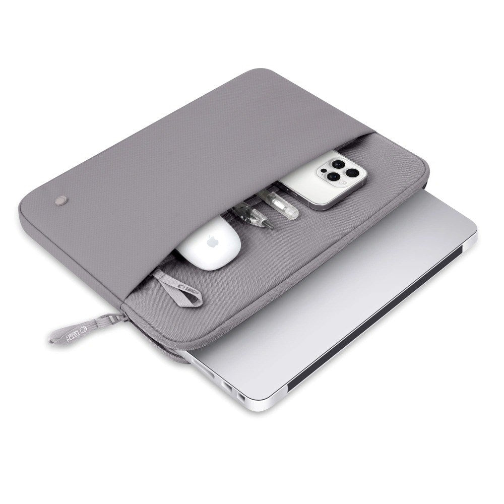 Tech-Protect MacBook / Laptop 15-16" Sleeve med Fôret Innside & Lomme - Grå