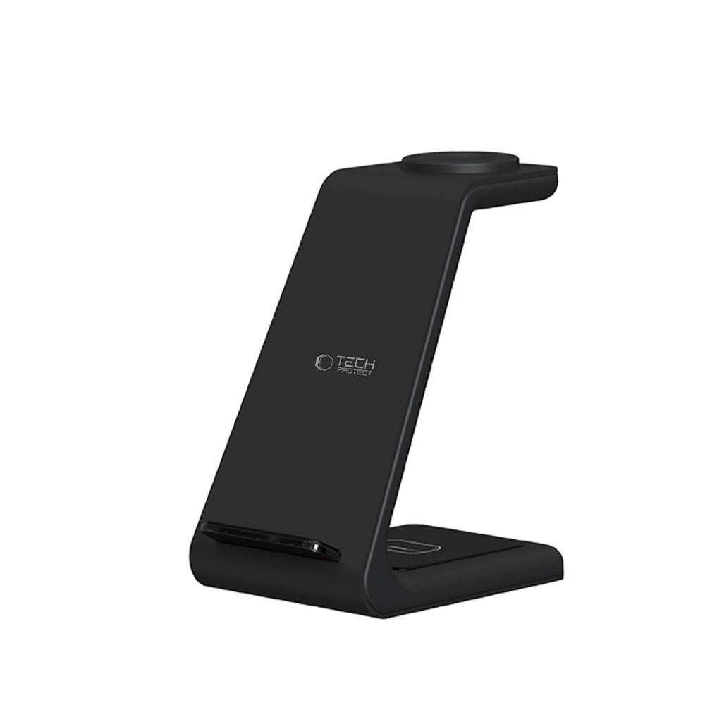 Tech-Protect QI15W-A36 Trådløs Lader med USB-C - 3-i-1 Funksjon - Svart