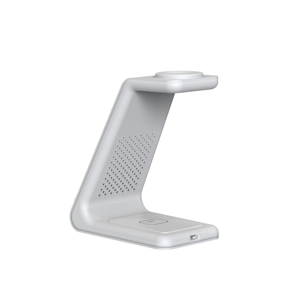 Tech-Protect QI15W-A36 Trådløs Lader med USB-C - 3-i-1 Funksjon - Hvit