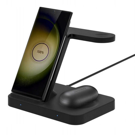 Tech-Protect Qi15W-A37 3-i-1 Trådløs Lader for Apple og Android - Svart