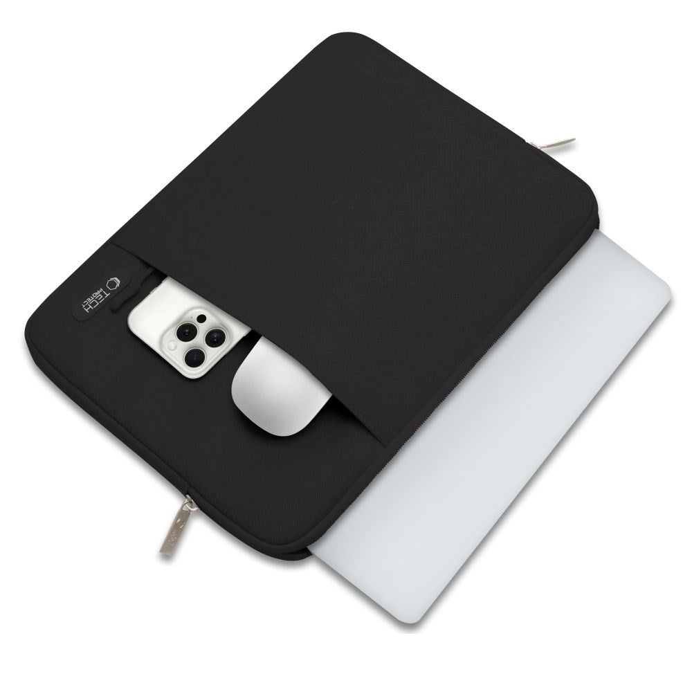 Tech-Protect Sleevy MacBook/Laptop 15-16" Sleeve m. Lomme - Svart