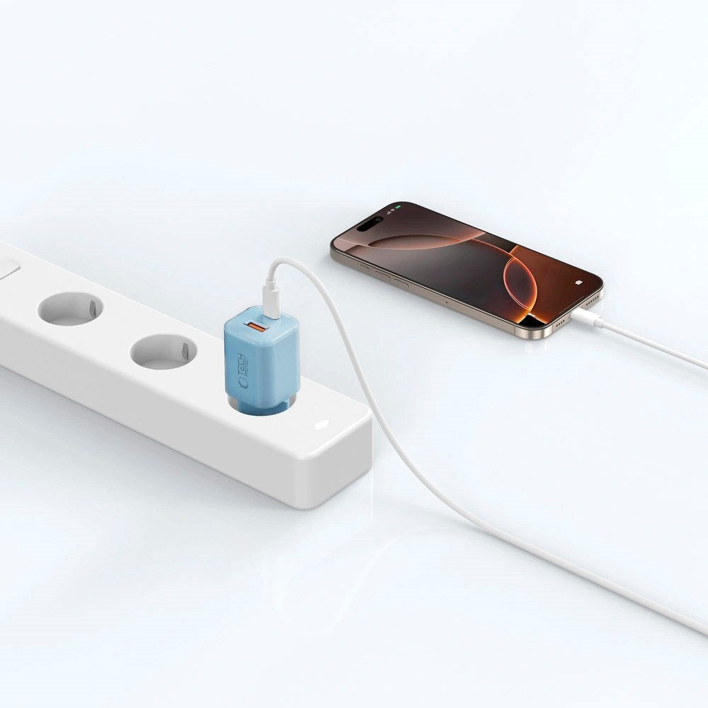 Tech-Protect 33W Vegglader m. 1x USB-A & 1x USB-C - Blå