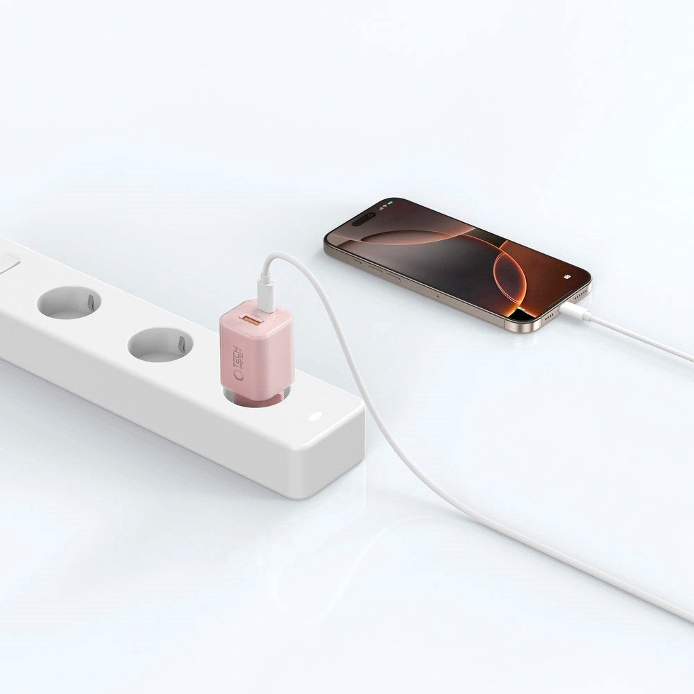 Tech-Protect 33W Vegglader m. 1x USB-A & 1x USB-C - Rosa
