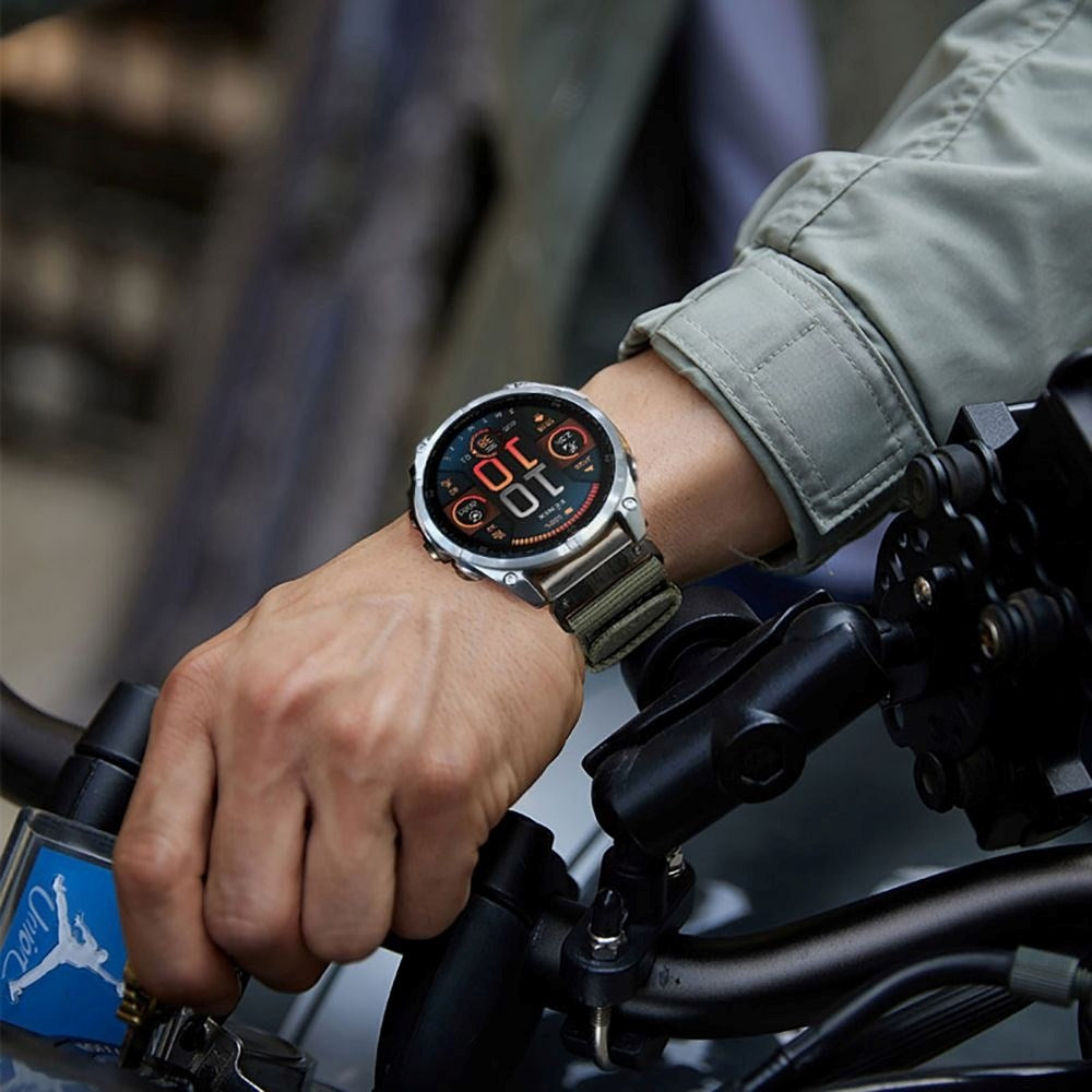 Universal Garmin 26mm QuickFit Classic Nylon Remm - Mørkgrønn