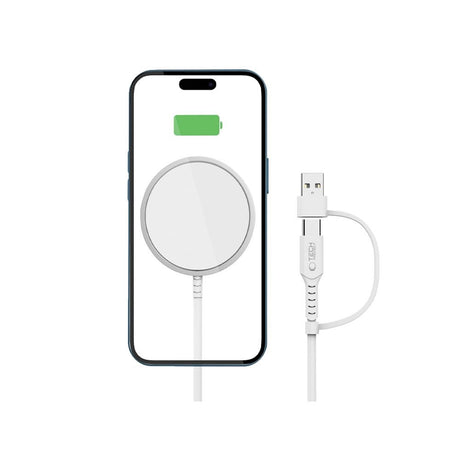 Tech-Protect Qi15W-A44 Magnetisk Magsafe Trådløs Lader - Hvit