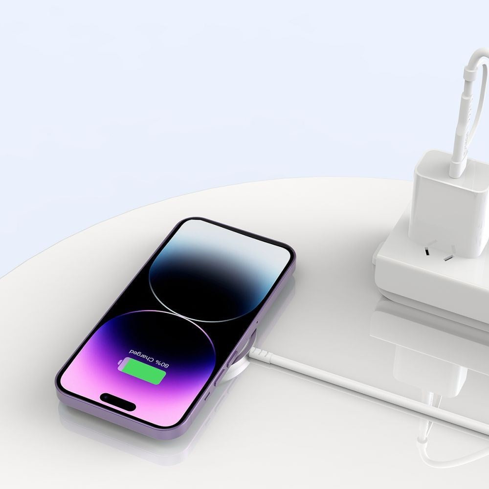 Tech-Protect Qi15W-A44 Magnetisk Magsafe Trådløs Lader - Hvit
