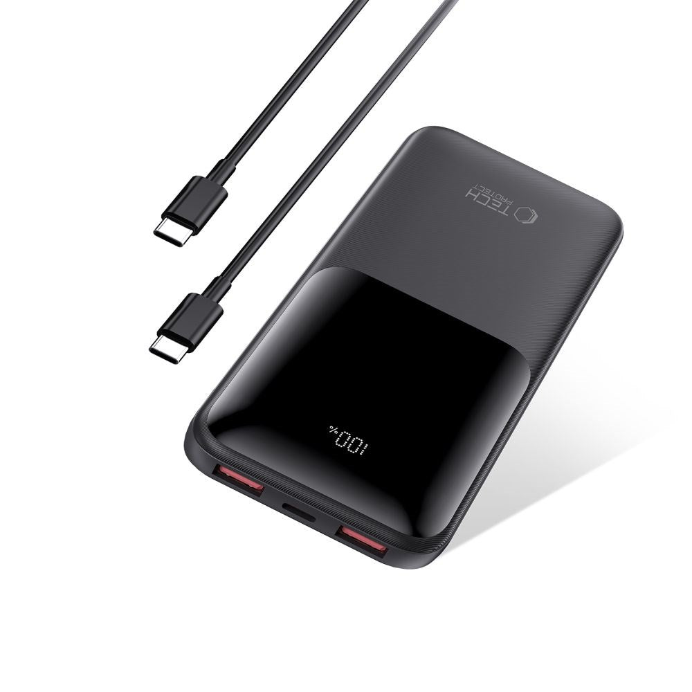 Tech-Protect Powerbank 10000mAh – Rask lading med 22.5W - Svart