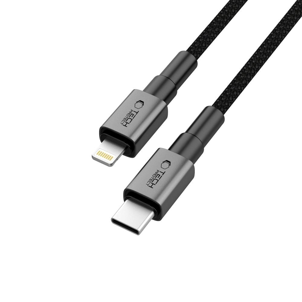 Tech-Protect Ultraboost DNA PD 27W/3A Lightning til USB-C-Kabel 1m - Svart / Mørkegrå