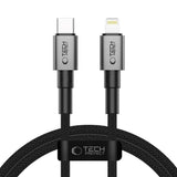 Tech-Protect Ultraboost DNA PD 27W/3A Lightning til USB-C-Kabel 1m - Svart / Mørkegrå