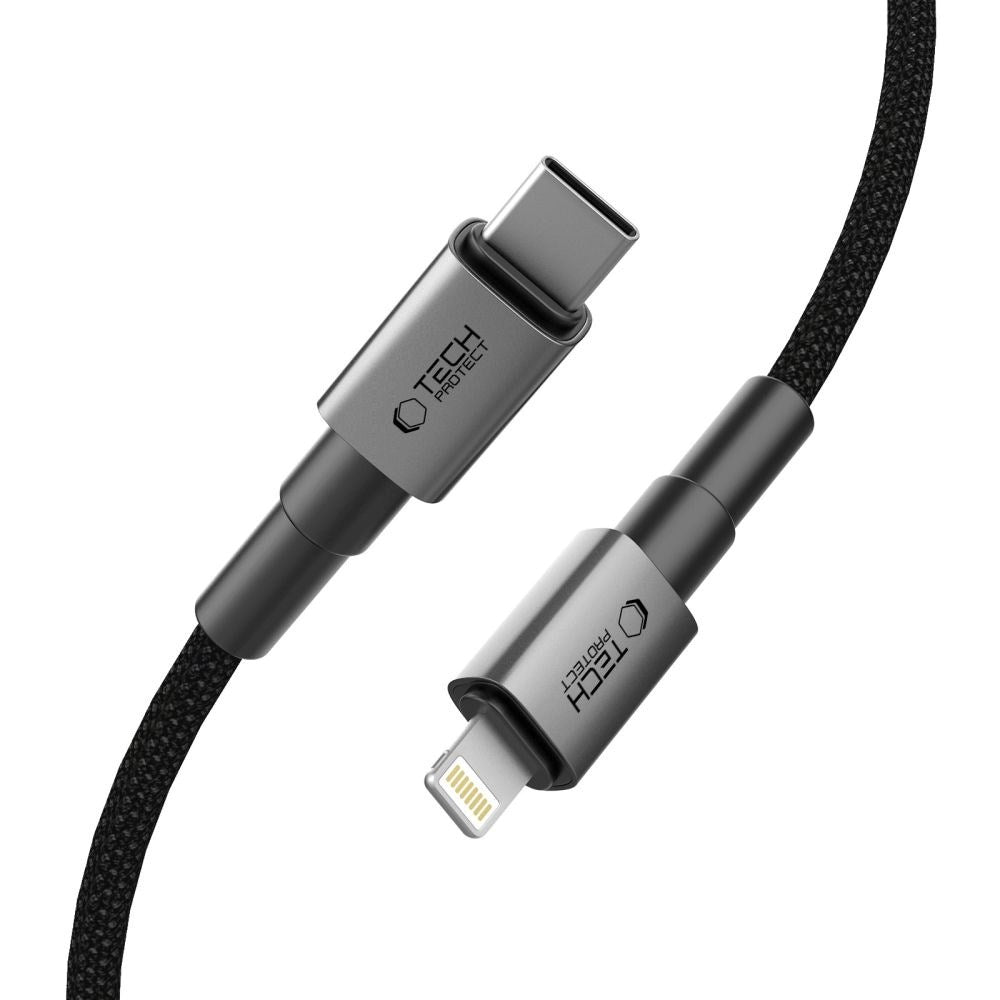 Tech-Protect Ultraboost DNA PD 27W/3A Lightning til USB-C-Kabel 2m - Svart / Mørkegrå