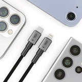 Tech-Protect Ultraboost DNA PD 27W/3A Lightning til USB-C-Kabel 2m - Svart / Mørkegrå