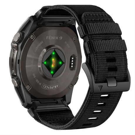 Universal Garmin 22mm QuickFit Tech-Protect Classic Nylon Reim - Svart