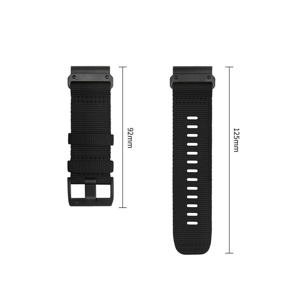 Universal Garmin 22mm QuickFit Tech-Protect Classic Nylon Reim - Svart