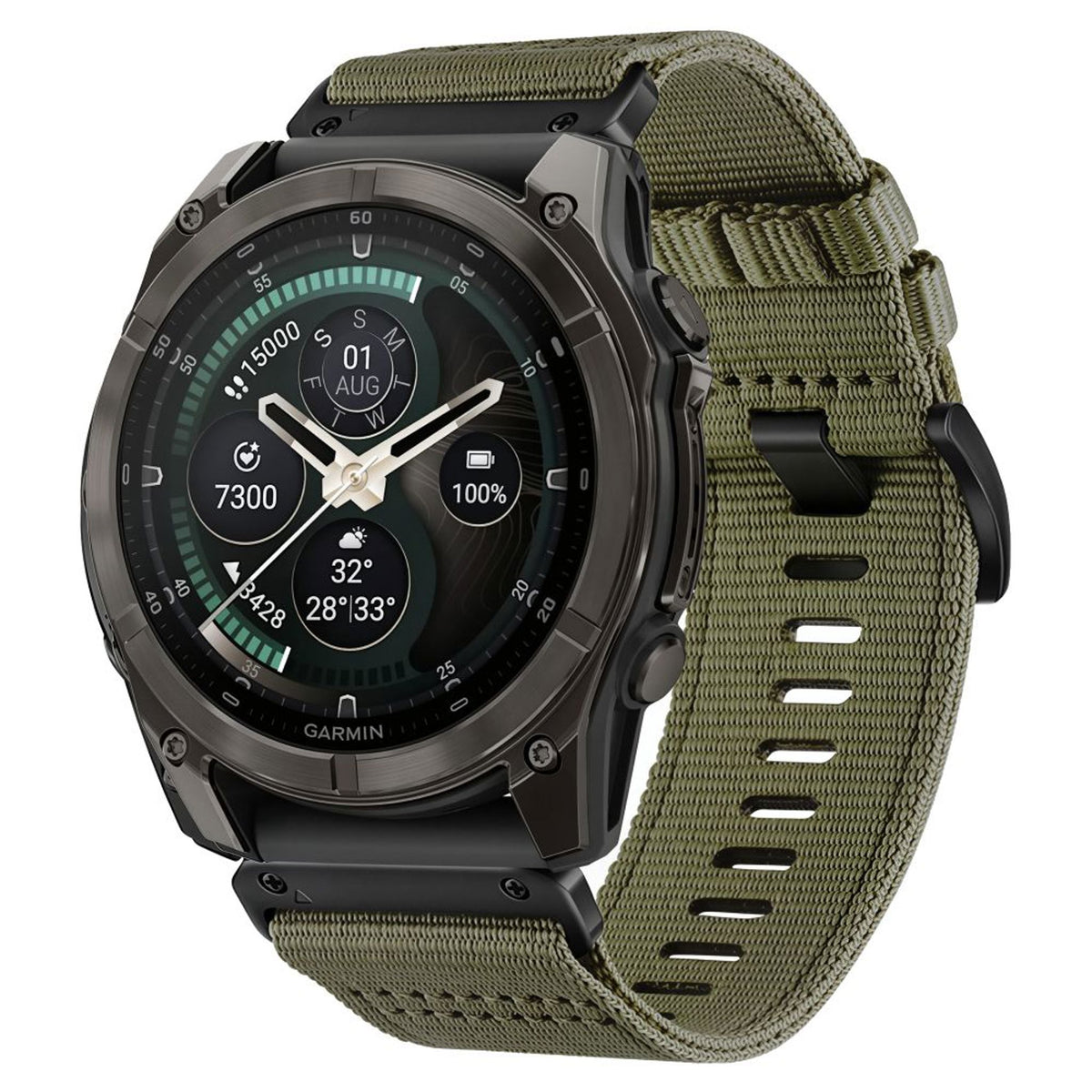 Universal Garmin 22mm QuickFit Tech-Protect Classic Nylon Reim - Grønn