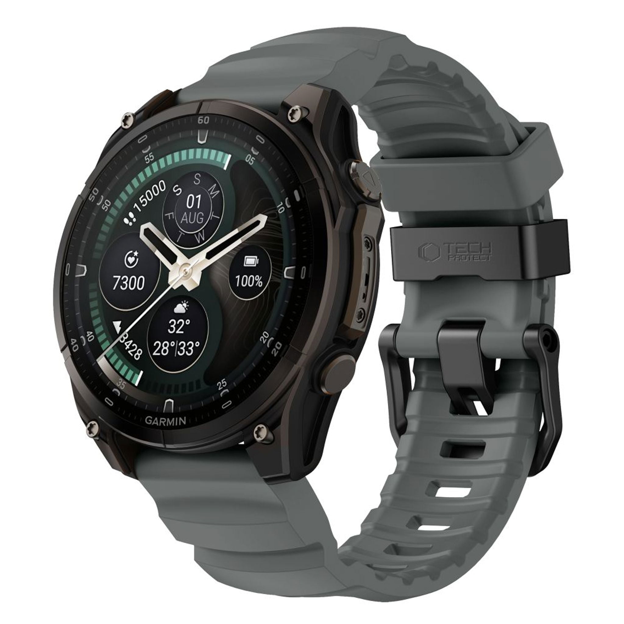 Universal Garmin 22mm QuickFit Tech-Protect Motion Klokkereim - Grå