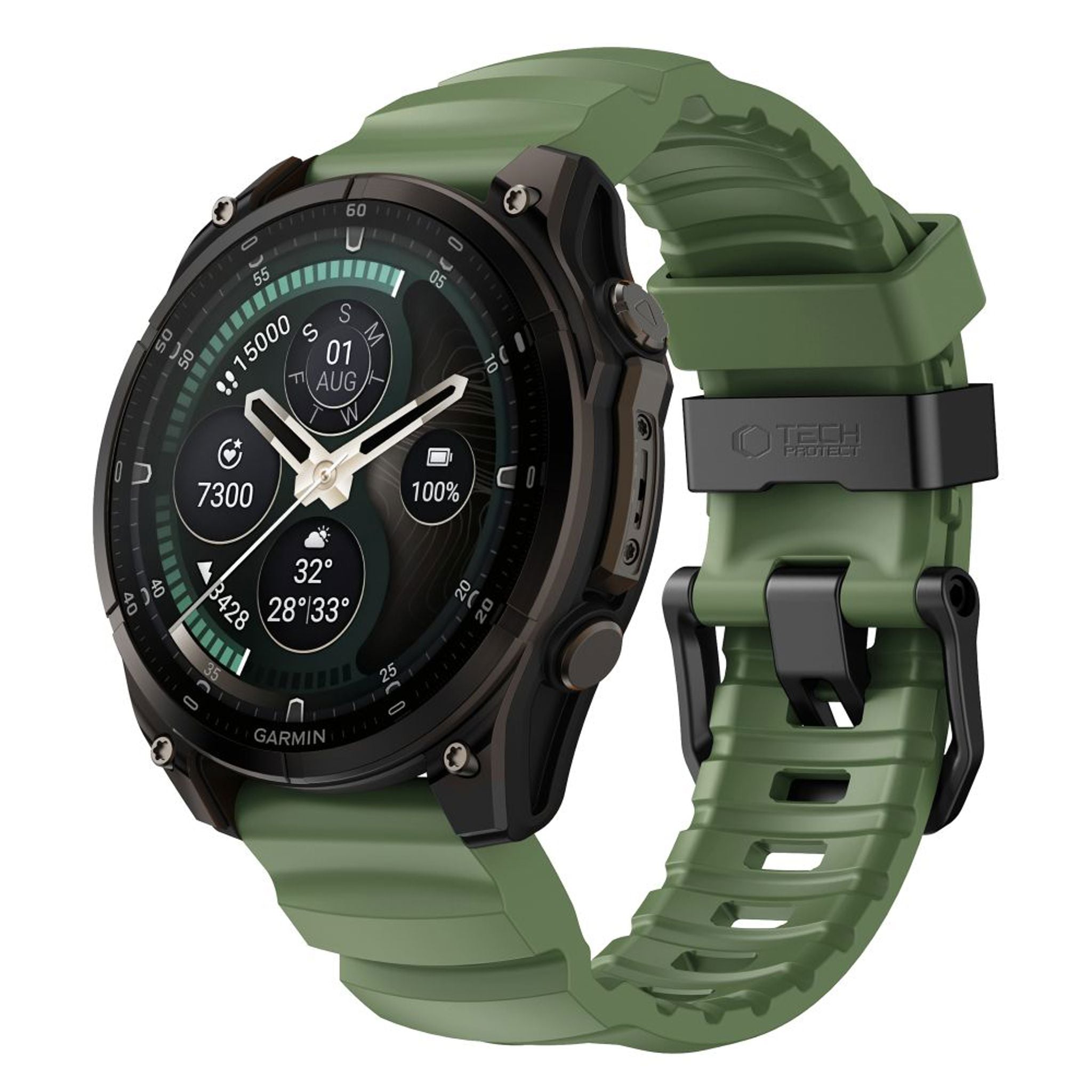 Universal Garmin 22mm QuickFit Tech-Protect Motion Klokkereim - Grønn