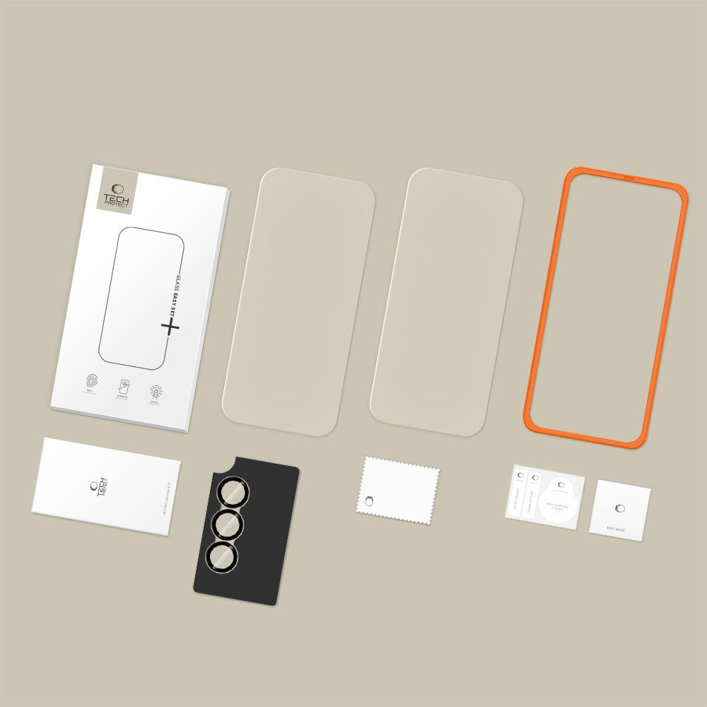 Samsung Galaxy A57 Tech-Protect Easy Set+ Beskyttelsessett m. Skjermbeskyttelsesglass & Kameralinsebeskyttelsesglass - Gjennomsiktig