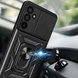 Samsung Galaxy A57 Tech-Protect Camshield Deksel med Magnetisk Ring & Stativfunksjon - Svart