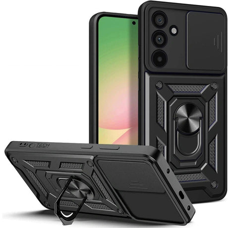 Samsung Galaxy A57 Tech-Protect Camshield Deksel med Magnetisk Ring & Stativfunksjon - Svart