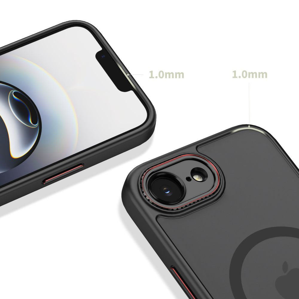 iPhone 17e / 16e Tech-Protect MagCam Deksel - MagSafe Kompatibel - Gjennomsiktig /Matt Svart