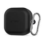 Samsung Galaxy Buds 4 / 4 Pro Tech-Protect Silikon Deksel m. Karabinkrok - Svart