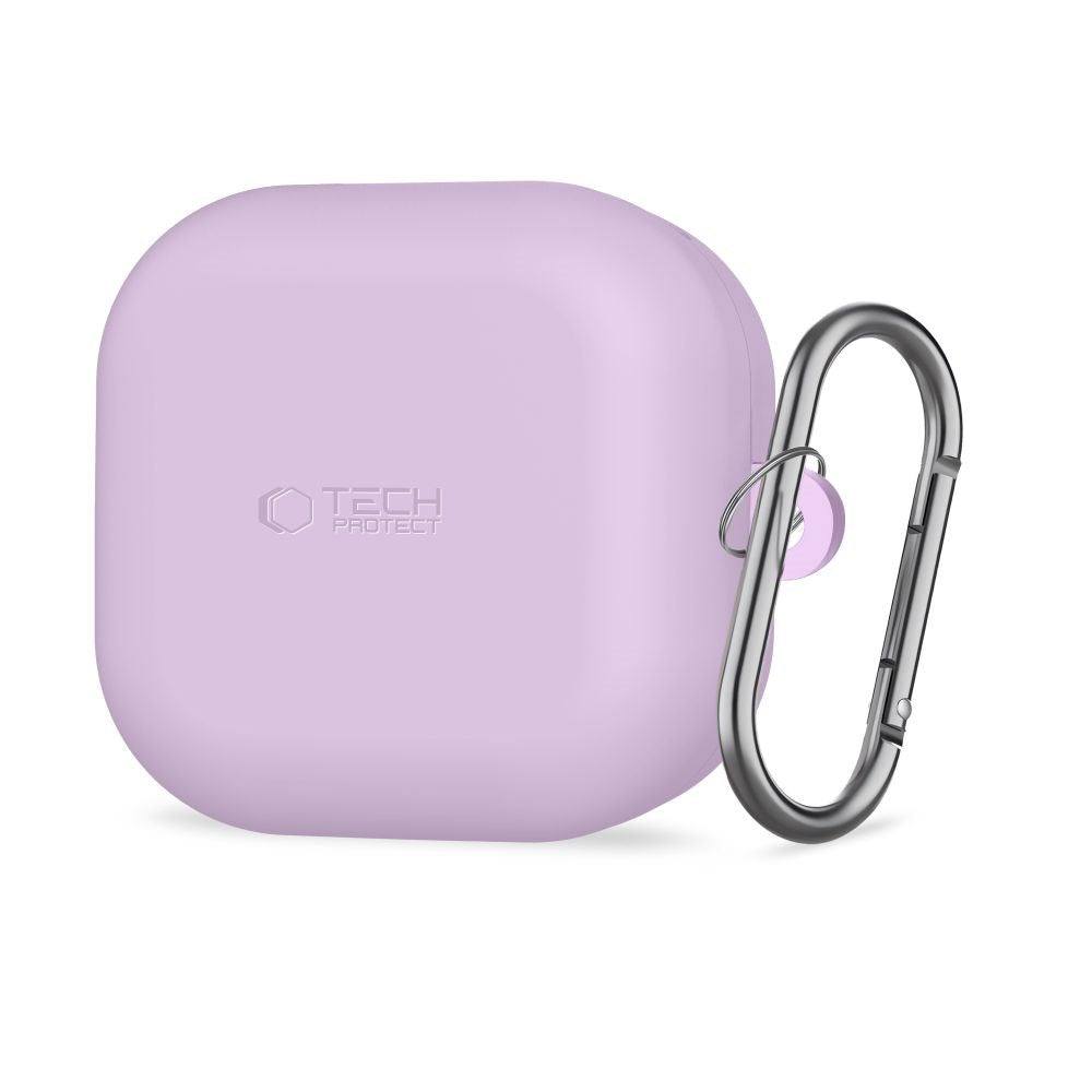 Samsung Galaxy Buds 4 / 4 Pro Tech-Protect Silikon Deksel m. Karabinkrok - Lilla