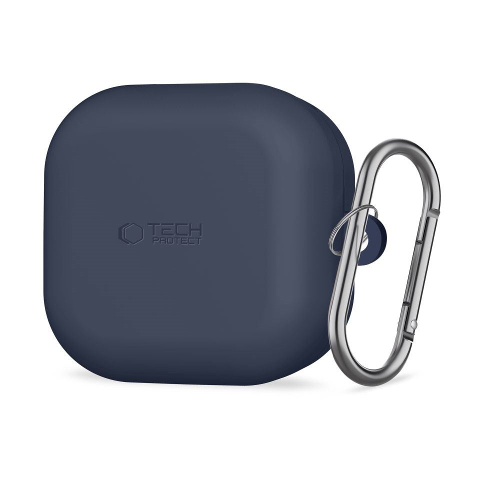 Samsung Galaxy Buds 4 / 4 Pro Tech-Protect Silikon Deksel m. Karabinkrok - Blå