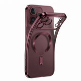 iPhone 18 Pro Max / 17 Pro Max Tech-Protect MagFlex Deksel - MagSafe Kompatibel - Burgundy / Gjennomsiktig