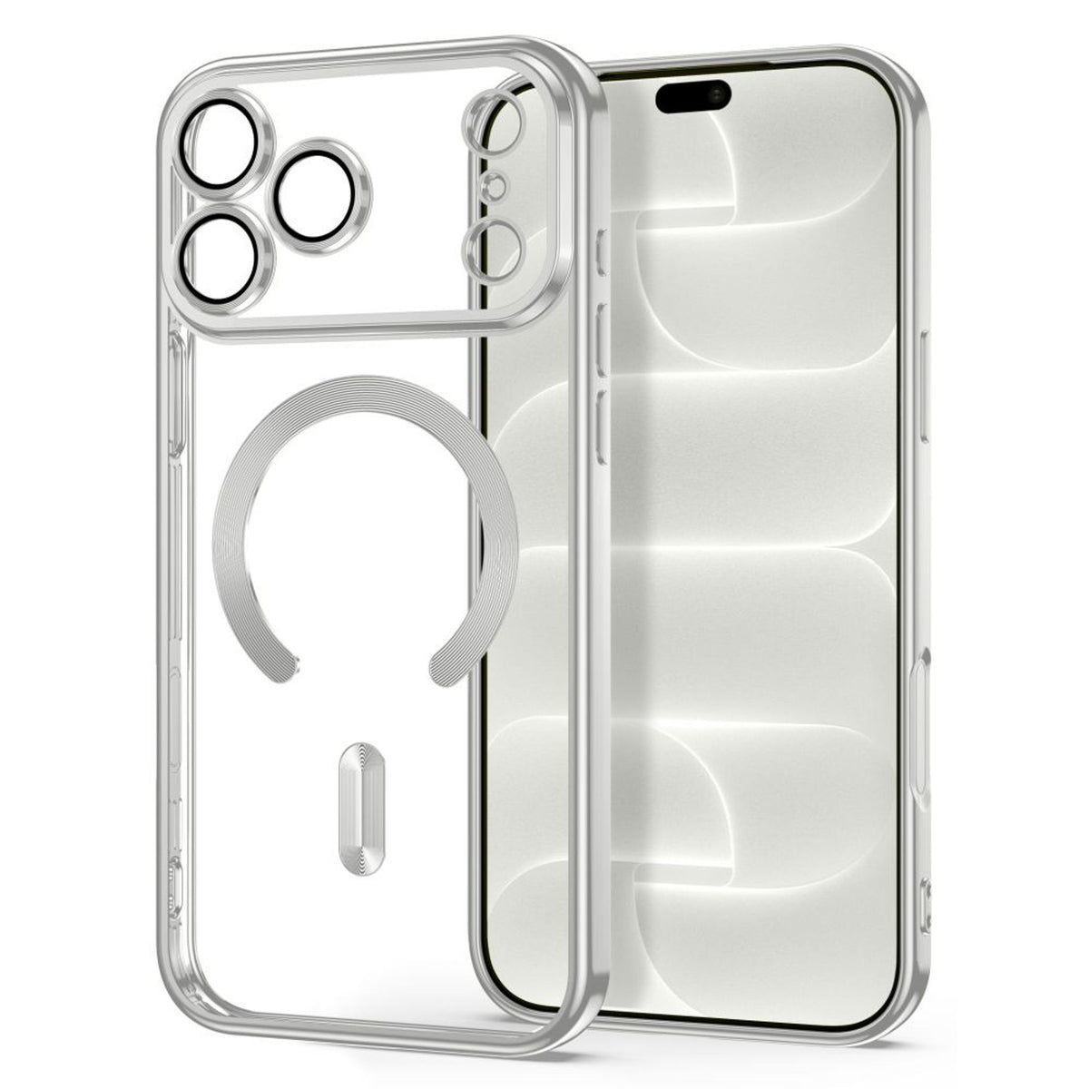 iPhone 18 Pro / 17 Pro Tech-Protect MagFlex Deksel - MagSafe Kompatibel - Sølv / Gjennomsiktig