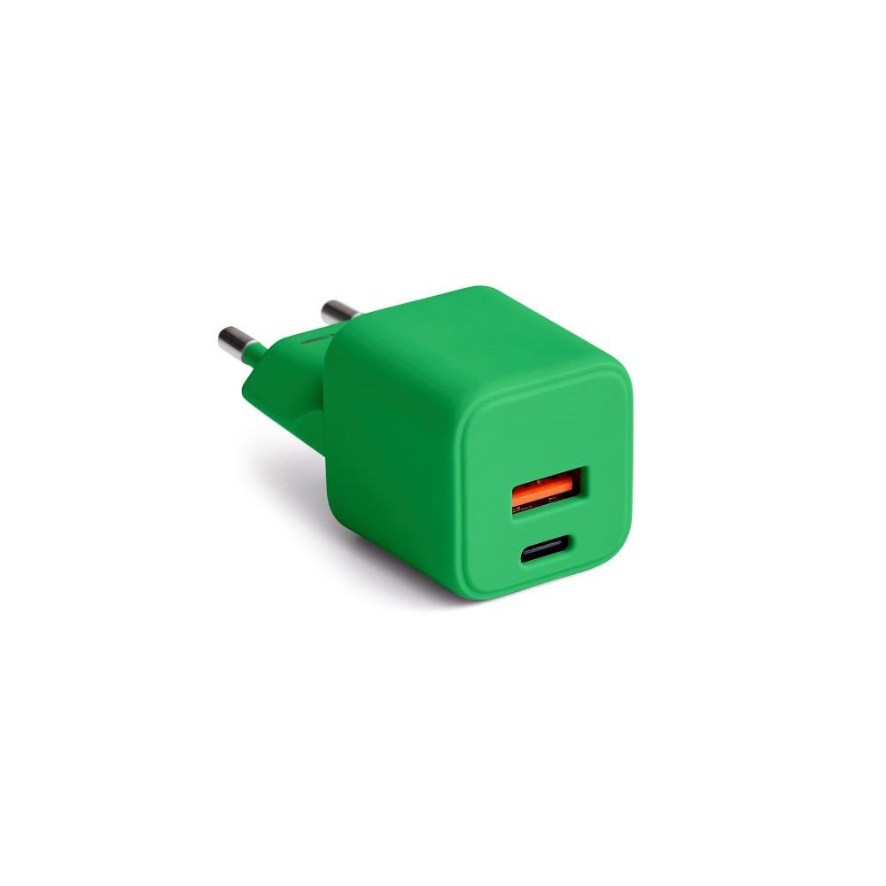 Colorum 30W Vegglader m. 1x USB-A & 1x USB-C - Green