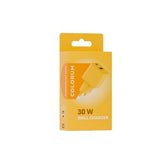Colorum 30W Vegglader m. 1x USB-A & 1x USB-C - Yellow