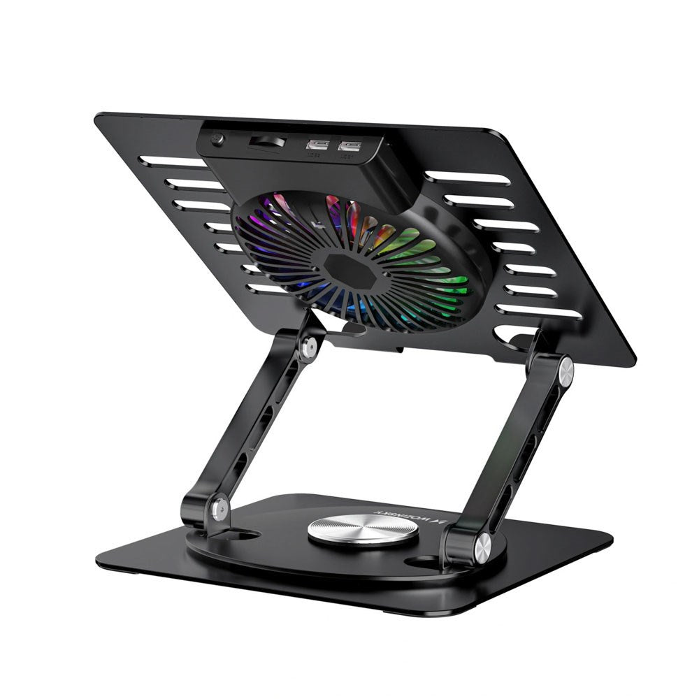 Wozinsky CoolBase Stativ for Bærbar PC / Nettbrett med RGB-Belysning & Kjøling – Svart